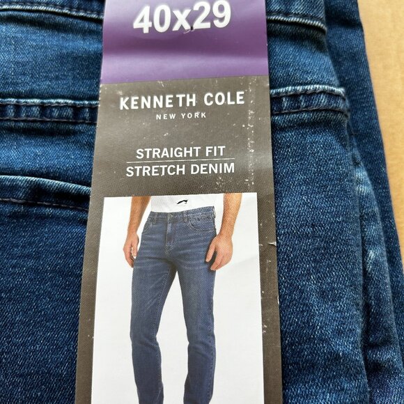 Kenneth Cole Men's Straight Leg Jeans Stretch Denim Blue Size 40x29 - Picture 11 of 12